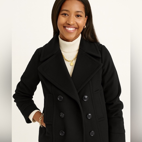 Women’s black J. Crew tailored heavy wool pea coat size 6 - Picture 7 of 7